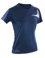 SPIRO Dash Funktionsshirt mit Netz-Einsätzen für Damen – Navy/White