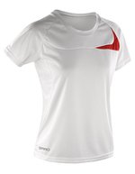 SPIRO Dash Funktionsshirt mit Netz-Einsätzen für Damen – White/Red