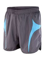 SPIRO Leichte Micro Lite Laufshorts mit Kordelzug, Black/Grey XXS, RT183 – Grey/Aqua