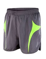 SPIRO Leichte Micro Lite Laufshorts mit Kordelzug, Black/Grey XXS, RT183 – Grigio/Lime