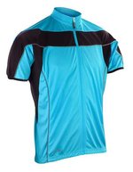 SPIRO Bikewear Kurzarm-T-Shirt mit Reißverschluss in – Aqua/Black