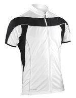 SPIRO Bikewear Kurzarm-T-Shirt mit Reißverschluss in – White/Black