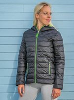 Result Steppjacke mit Kapuze und Taschen für Damen, Black/Lime XL, RT194F – Bild 6