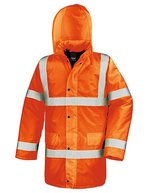 Result Safe-Guard High-Visibility Motorway Coat mit Kapuze – Fluorescent Orange