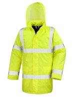 Result Safe-Guard High-Visibility Motorway Coat mit Kapuze – Fluorescent Yellow