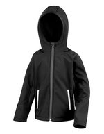 Junior TX Performance Hooded Soft Shell Jacket – Black/Grey