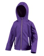 Junior TX Performance Hooded Soft Shell Jacket – Purple/Grey