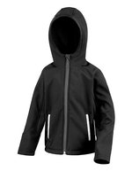 Youth TX Performance Hooded Soft Shell Jacket – Black/Grey