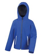 Result Core Softshelljacke mit Kapuze und Fleece für Kinder, Black/Grey XL (11-12), RT224Y – Royal/Marine