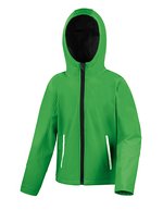Result Core Softshelljacke mit Kapuze und Fleece für Kinder, Black/Grey XL (11-12), RT224Y – Vif Vert/Noir