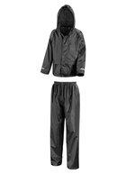 Result Core Junior Regenanzug mit Kapuze und Reflektoren – Black
