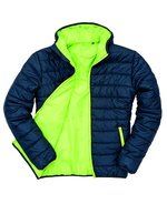 Result Core Wasserabweisende Soft Padded Jacke, Black/Black XS, RT233 – Marine/Citron vert