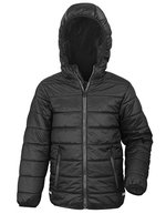 Result Core Junior Soft Padded Jacke mit Kapuze – Black/Black