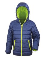 Result Core Junior Soft Padded Jacke mit Kapuze – Navy/Lime