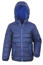 Result Core Jugend Soft Padded Jacke mit Kapuze, Black/Black XL (11-12), RT233Y – Bild 3