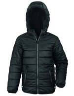 Result Core Jugend Soft Padded Jacke mit Kapuze – Black/Black