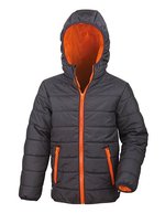 Result Core Jugend Soft Padded Jacke mit Kapuze – Black/Orange