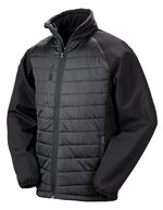 Recycelte Softshell Jacke mit Stehkragen – Black/Black
