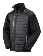 Recycelte Softshell Jacke mit Stehkragen – Black/Grey