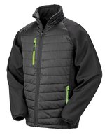 Recycelte Softshell Jacke mit Stehkragen – Black/Lime