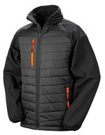 Recycelte Softshell Jacke mit Stehkragen – Black/Orange