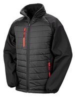 Recycelte Softshell Jacke mit Stehkragen – Black/Red