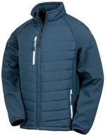 Result Genuine Recycled Recycelte Softshell Jacke mit Stehkragen, Black/Black XS, RT237 – Blu navy/Grigio