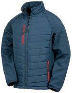 Result Genuine Recycled Recycelte Softshell Jacke mit Stehkragen, Black/Black XS, RT237 – Blu navy/Rosso