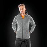 SPIRO Microfleece Hoodie mit Reißverschluss für Herren, Marl Grey/Black S, RT245M – Bild 1