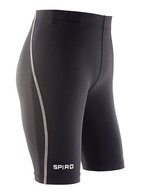 SPIRO Junior Bodyfit Shorts mit Kontrastnaht – Black