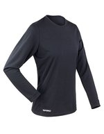SPIRO Quick-Dry Langarmshirt mit Kragen für Damen – Black