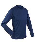 SPIRO Quick-Dry Langarmshirt mit Kragen für Damen – Navy