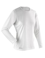 SPIRO Quick-Dry Langarmshirt mit Kragen für Damen – White