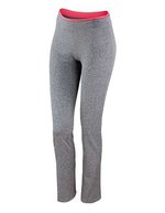 SPIRO Fitnesshosen mit Quick Dri-Material für Damen, Black/Lavender XXS (6), RT275F – Sport Grey Marl/Hot Coral