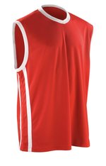 SPIRO Basketball Quick Dry Top V-Ausschnitt für Herren, White/Black M, RT278 – Bild 3