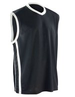 SPIRO Basketball Quick Dry Top V-Ausschnitt für Herren – Black/White