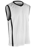 SPIRO Basketball Quick Dry Top V-Ausschnitt für Herren – White/Black