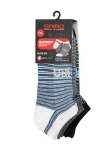 SPIRO 3er-Pack Coolmax Sneaker Socken Streifen, White/Grey L/XL, RT295 – Bild 4