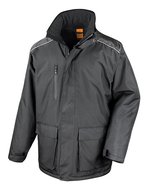 Result Work-Guard Wasserdichter Vostex Long Coat mit Kapuze – Black