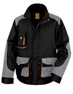 Result Work-Guard Lite-Jacke mit wind- und wasserabweisend – Black/Grey/Orange