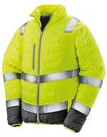 Result Safe-Guard Sicherheitsjacke mit reflektierenden Streifen in – Fluorescent Yellow/Grey
