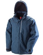 Result Work-Guard Denim-Textur-Rugged-Jacke mit Kapuze, Black XS, RT326 – Navy