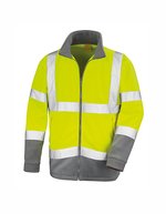 Result Safe-Guard Fluoreszierende Microfleece-Jacke mit Reflektoren – Fluorescent Yellow/Workguard Grey