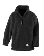 Result Fleecepullover für Kinder mit ¼-Reißverschluss – Black