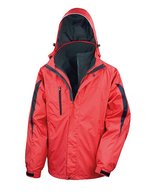 Result 3-in-1-Jacke mit Softshell für Herren, Black/Black S, RT400 – Red/Black