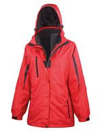 Result 3-in-1-Journey-Jacke mit Softshell für Damen, Black/Black 3XL (20/46), RT400F – Red/Black