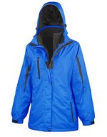 Result 3-in-1-Journey-Jacke mit Softshell für Damen, Black/Black 3XL (20/46), RT400F – Royal/Black