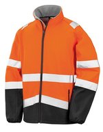 Result Safe-Guard Bedruckbare Sicherheits-Softshelljacke mit Reflexstreifen – Fluorescent Orange/Black