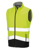 Result Safe-Guard Bedruckbare Sicherheits-Softshell-Gilet mit Reflektoren – Fluorescent Yellow/Black