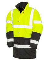 Result Safe-Guard Motorway 2-Tone Sicherheitsjacke mit Kapuze, Fluorescent Orange/Black S, RT452 – Fluorescent Yellow/Black